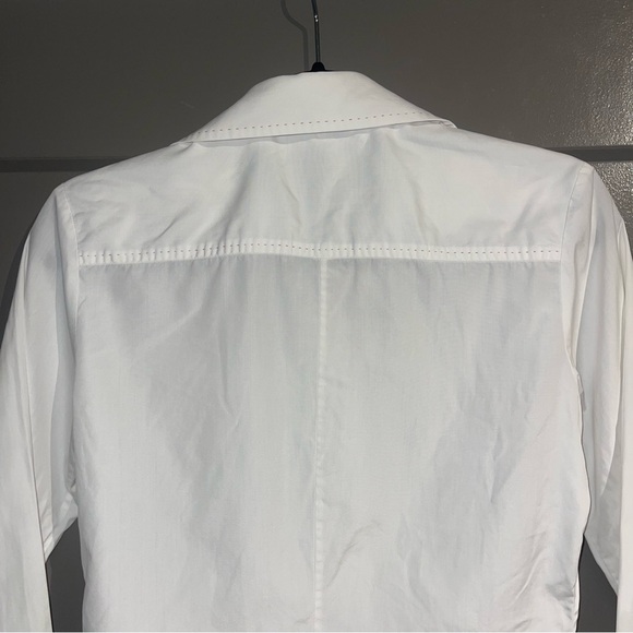 Carolina Herrera Cotton Basic White Classic Button Up Long Sleeve Shirt - Picture 10 of 14
